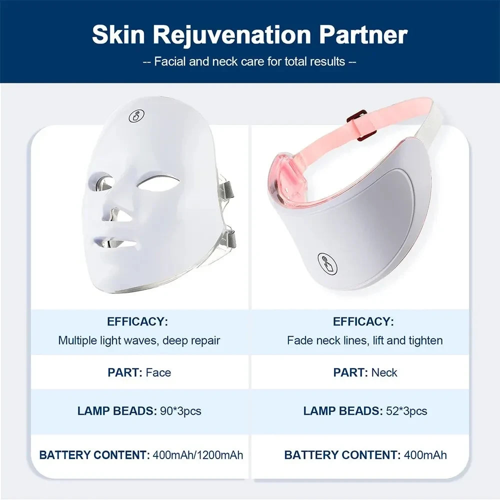 Mascarilla de terapia de luz LED de 7 colores