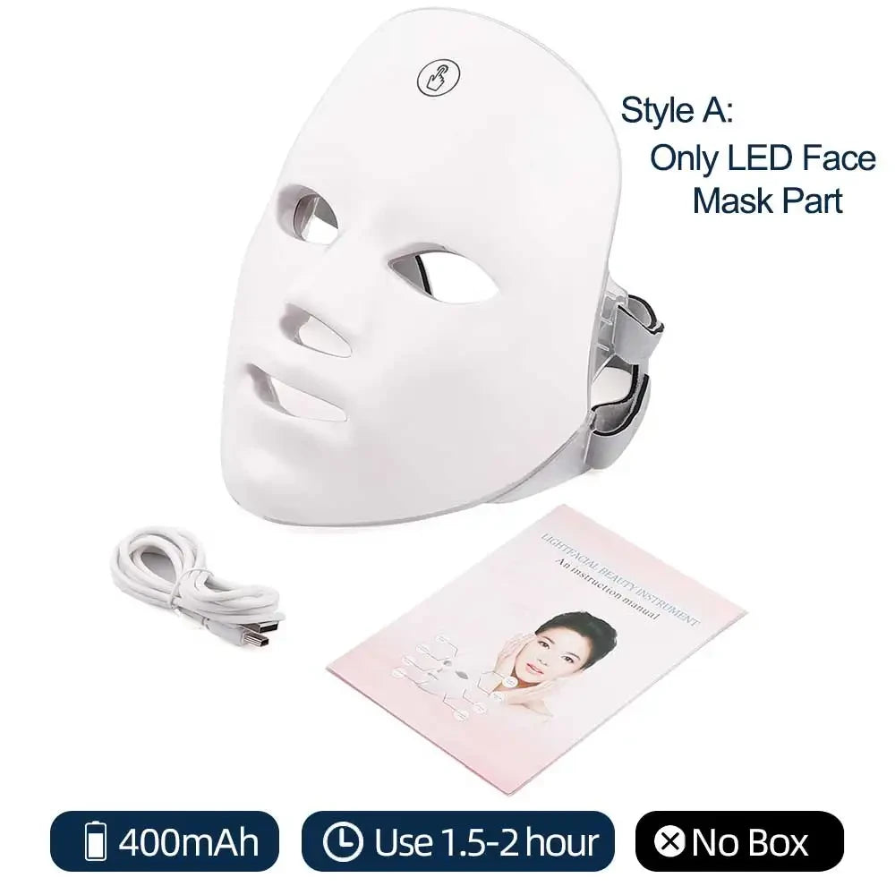 Mascarilla de terapia de luz LED de 7 colores