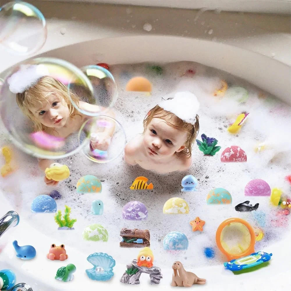 Set de regalo de bombas de baño para niños con juguetes del océano