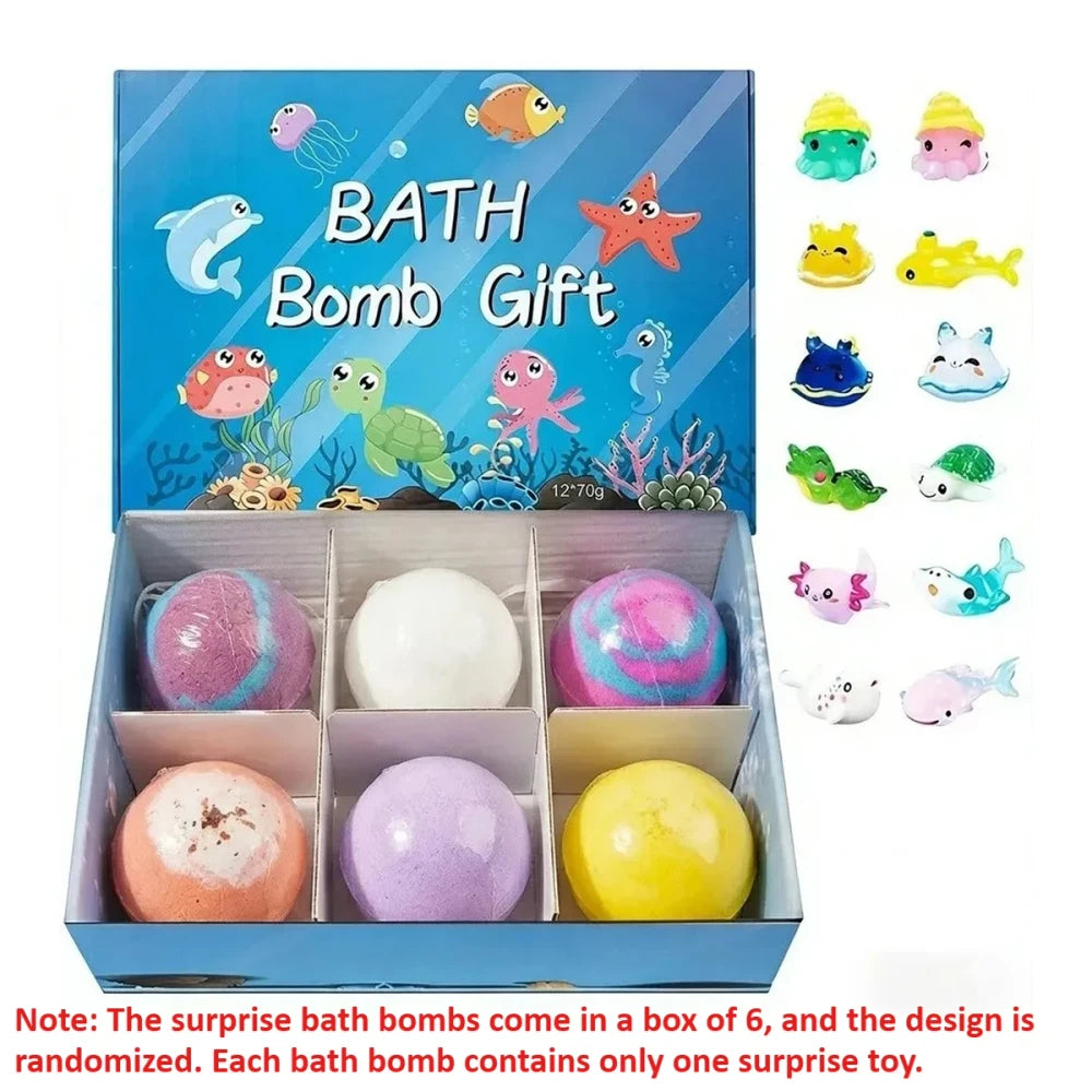 Set de regalo de bombas de baño para niños con juguetes del océano