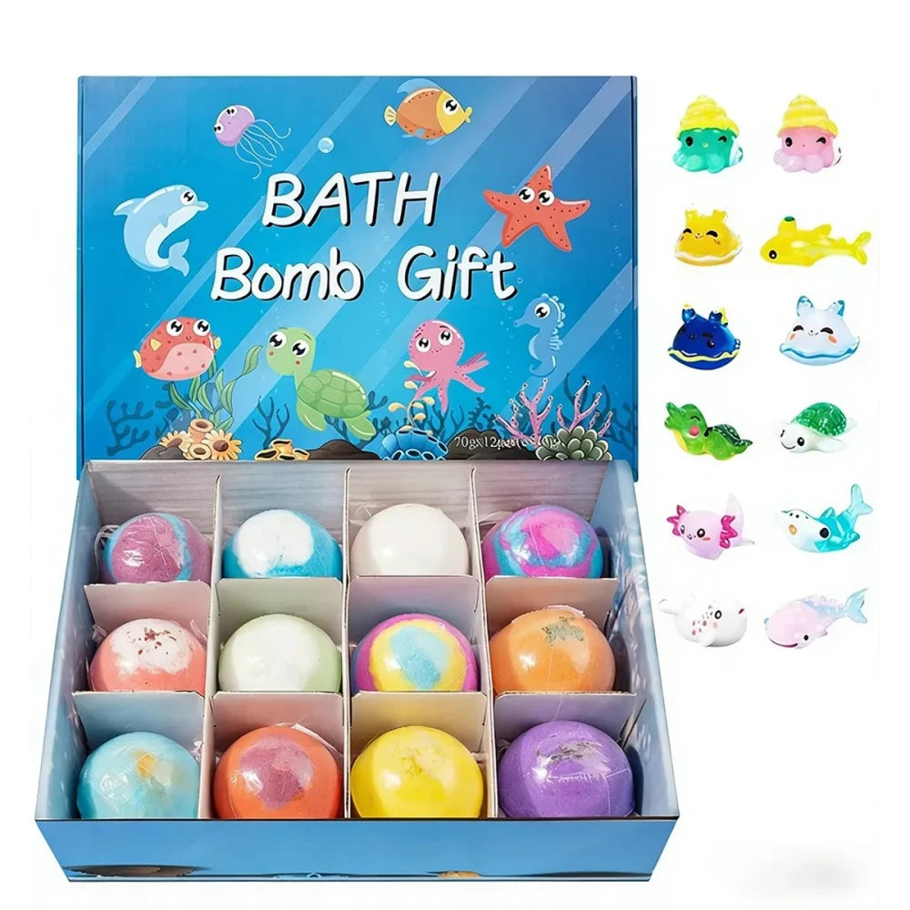 Set de regalo de bombas de baño para niños con juguetes del océano