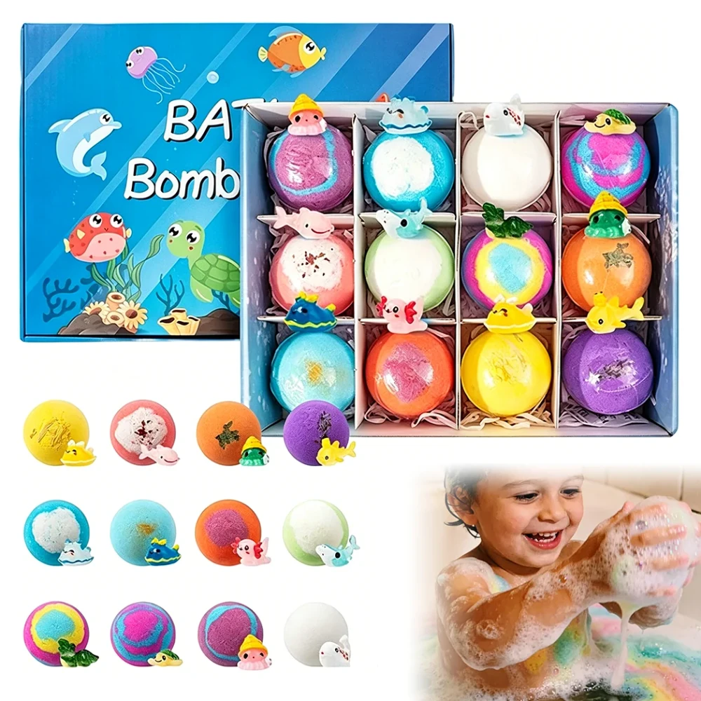 Set de regalo de bombas de baño para niños con juguetes del océano